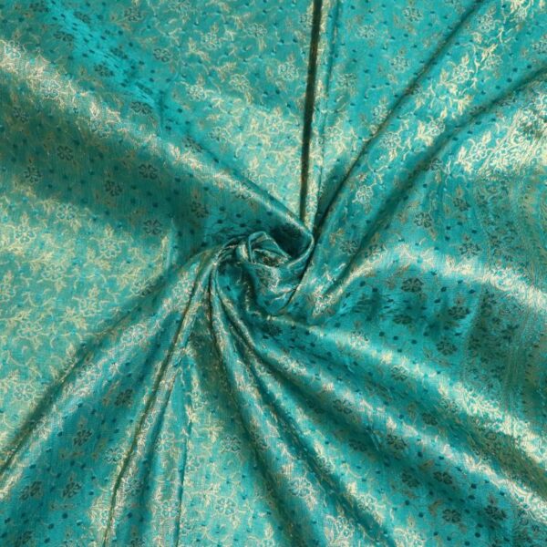 Teal Gold Scarf Fabric