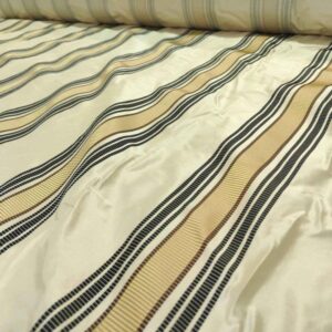 CD 911 Creme SILK SATIN STRIPE FABRIC