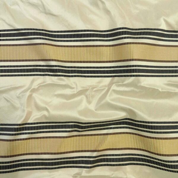 CD 911 Creme SILK SATIN STRIPE FABRIC - Image 2