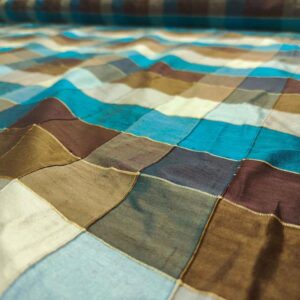 Dupion Checks SILK SATIN STRIPE FABRIC
