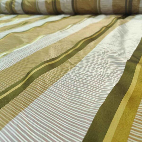 Forest Brown SILK SATIN STRIPE FABRIC