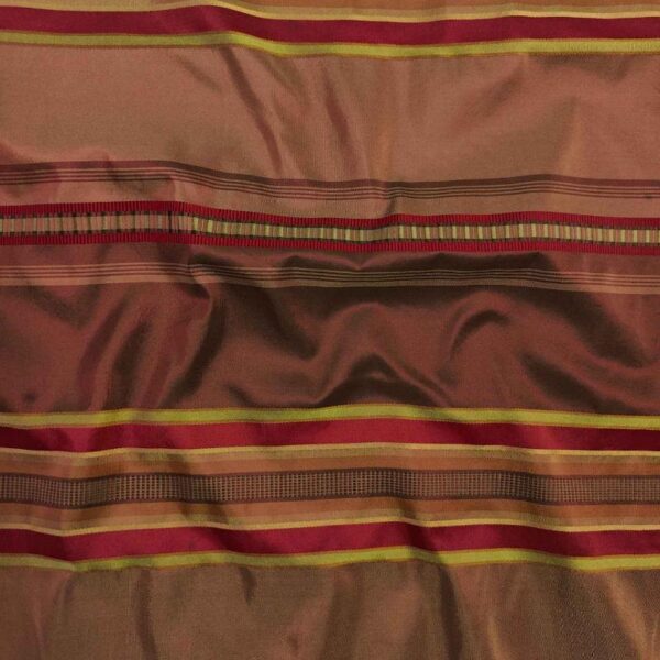 Golden Touch Rust SILK SATIN STRIPE FABRIC - Image 2