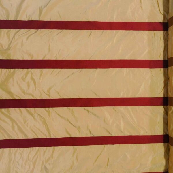 Maroon_Beige SILK SATIN STRIPE FABRIC - Image 3