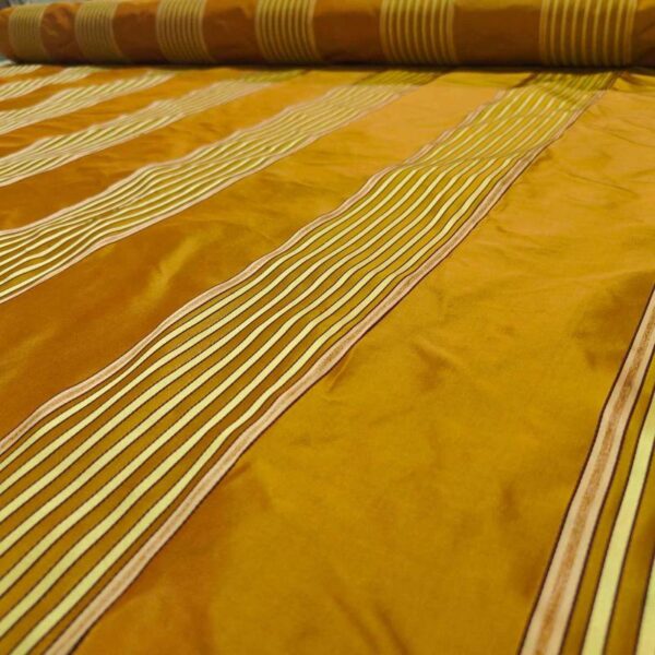 Royal King Mustard SILK SATIN STRIPE FABRIC