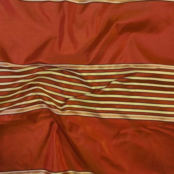 Royal King Rust SILK SATIN STRIPE FABRIC - Image 2